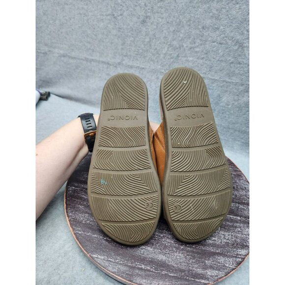 Vionic Cindy Sandal Womens Tan Leather Slide Sandals With Cork Sole Size 5 - Picture 7 of 10